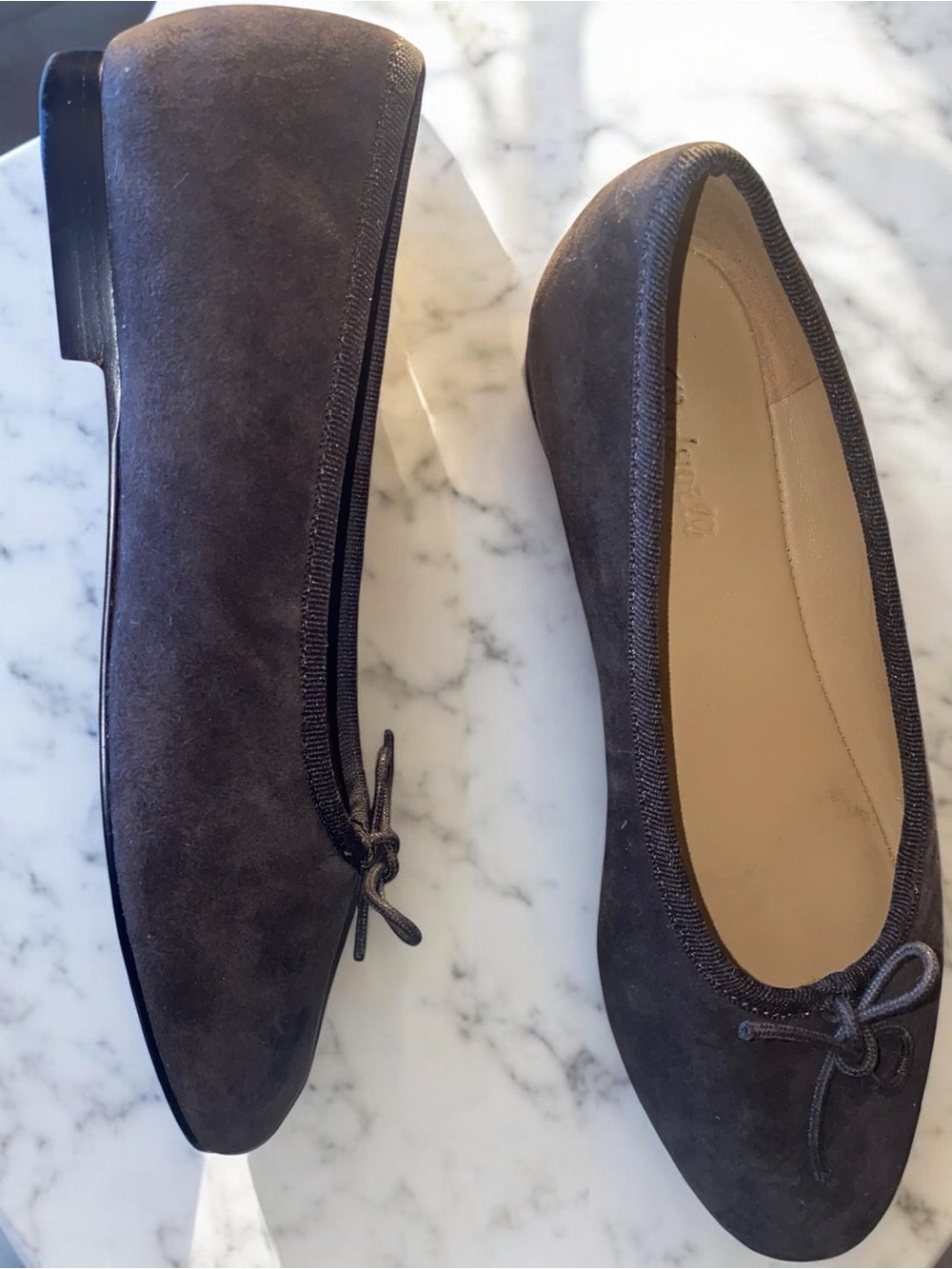 Madewell The April Ballet Flat in Suede – Dark Carob Brown (Size 5.5)